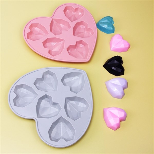 Khuôn Silicon - Trái Tim Kiểu - Tim Kim Cương 6c Hình Tim 6.2x5.2cm
