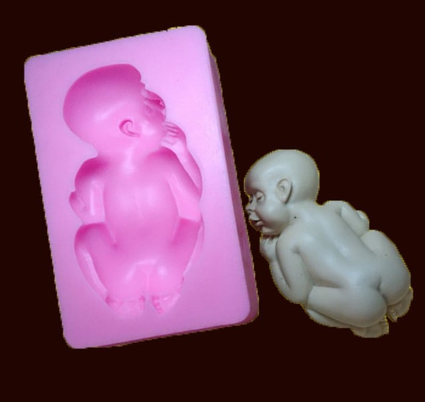 Khuôn Silicon - Em Bé - Nằm Chu Đít 10.5x6.5x3cm