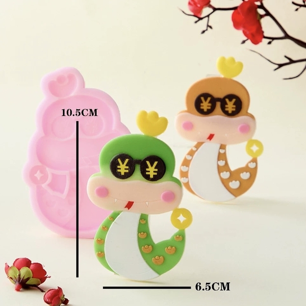 Khuôn Silicon - Động Vật - Con Rắn Mắt $ Vàng 10.5cm