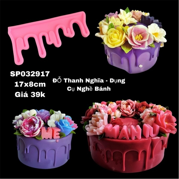 Khuôn Silicon - Viền Chuỗi Họa Tiết - Tan Chảy 17x8cm
