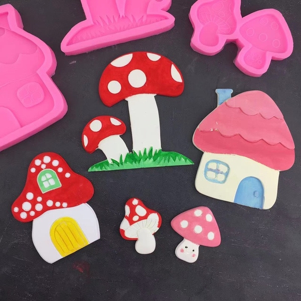 Khuôn Silicon - Rau Củ - Nấm - Ngôi Nhà 8.6cm