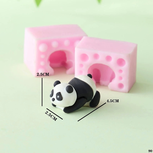 Khuôn Silicon - Động Vật - Gấu Trúc 2 Mảnh 4.5cm Bò
