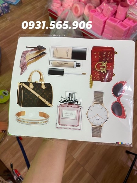 Phụ Kiện Set Cắm Giấy Trang Trí Bánh - giày son nước hoa đồng hồ