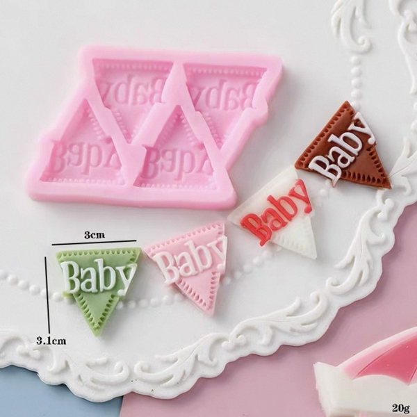 Khuôn Silicon - Chữ Cái  - Chữ Cái Baby Tam Giác 3.1cm