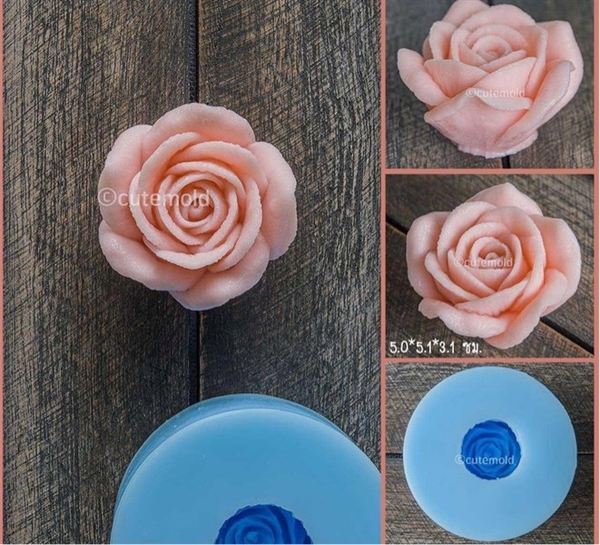 Khuôn Silicon - Hoa Hồng Nở - 5CM - HỒNG D26 Từ 3 Giá 117k