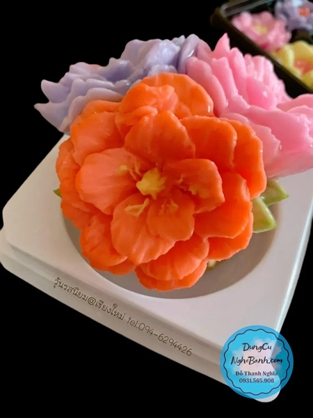 Khuôn Silicon - Hoa Mai Đào - 6cm - Nhụy Tầng