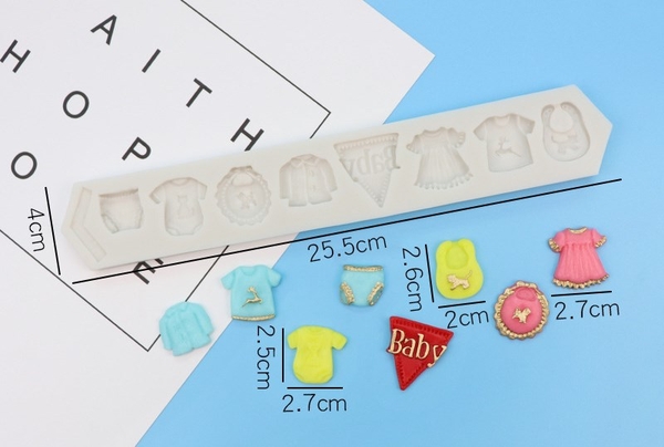 Khuôn Silicon - Quần Áo - Mini 8c