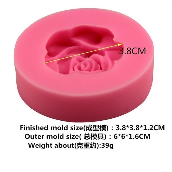 Khuôn Silicon - Hoa Hồng Nở - 3.8cm - Cánh Nhọn