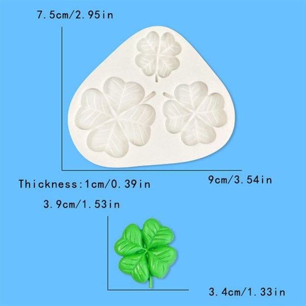 Khuôn Silicon - Lá Bụi Cỏ - Cỏ 4 Lá - 3c