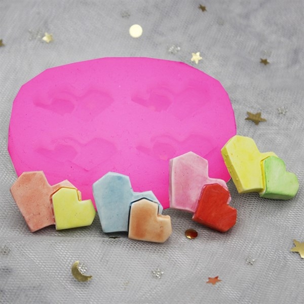 Khuôn Silicon - Trái Tim Kiểu - 4c Đôi Lồng 2c