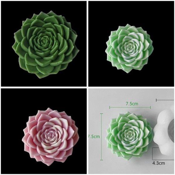 Khuôn Silicon - Sen Đá Nở - 7.5cm - Sen Ngọc L6