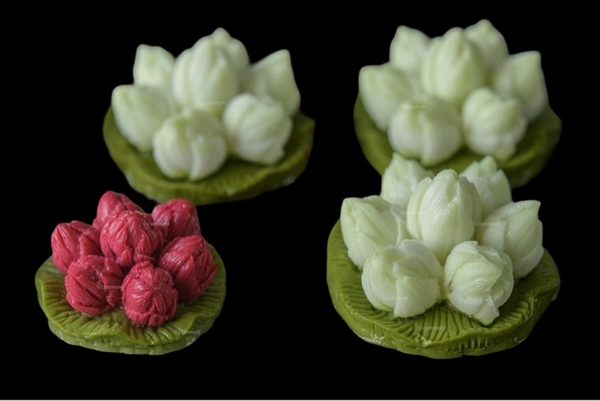 Khuôn Silicon - Hoa Sen Nụ - Búp Sen Kèm Lá 6cm 7c