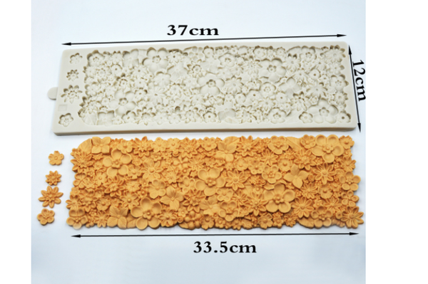 Khuôn Silicon - Viền Mảng Họa Tiết - Hoa Mai 33.5x11cm