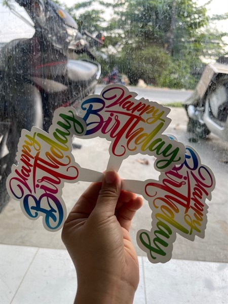 Set Cắm Giấy Hoạt Hình Phụ Kiện Trang Trí Bánh - CHỮ LỚN HAPPY BIRTHDAY 50 THẺ