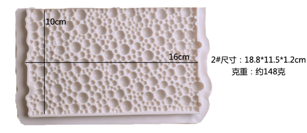Khuôn Silicon - Viền Mảng Họa Tiết - Hạt Bọt Biển 16x10cm
