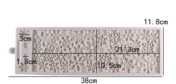 Khuôn Silicon - Viền Mảng Họa Tiết - Hoa Tuyết 31x10cm