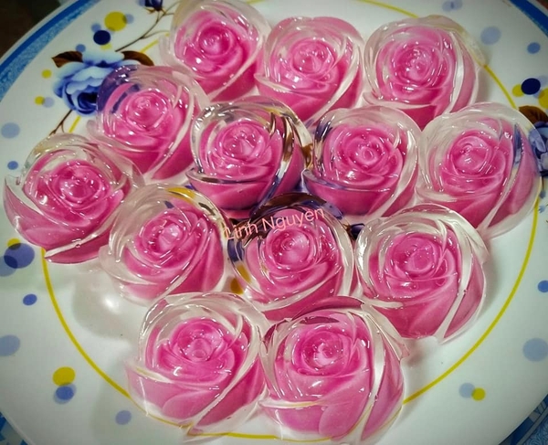 [20 cup] Khuôn Silicon - Cup Set Hoa Hồng ( 10 Khuôn 5cm - 10 Khuôn 3cm) - Tim Lớn 10 Hoa - Nhỏ 5 Hoa