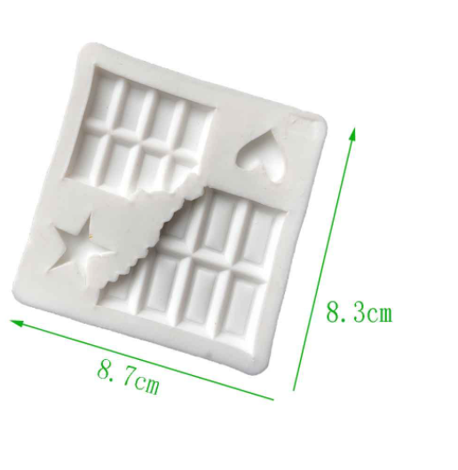 Khuôn Silicon - Kẹo - Socola vỡ kèm tim sao