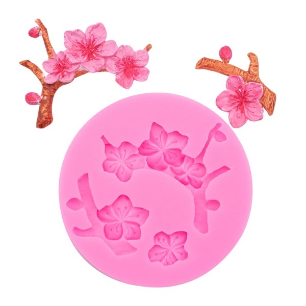 Khuôn Silicon - Hoa Mai Đào Nằm - 7cm - Cành Cây - 2c