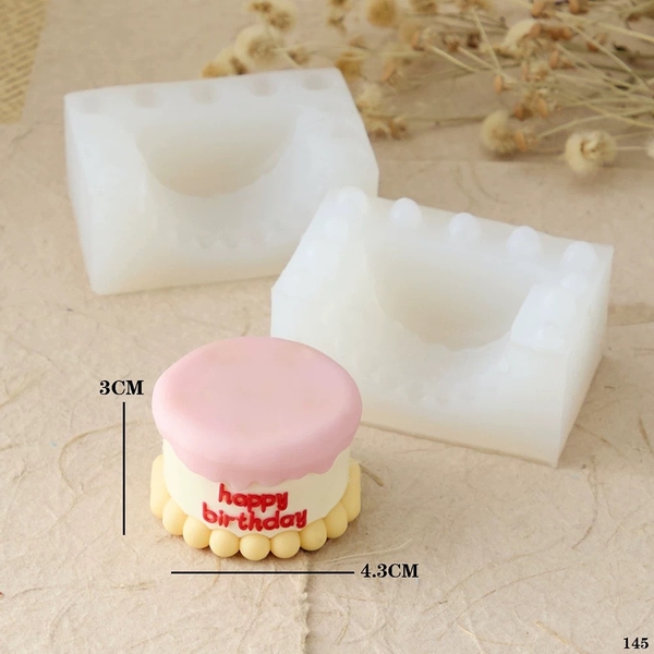 Khuôn Silicon - Bánh Kem -Happy Birthday 2 Mảnh