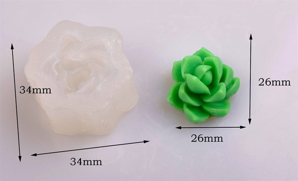 Khuôn Silicon - Sen Đá Nở - 2.6cm - Cánh Nhọn