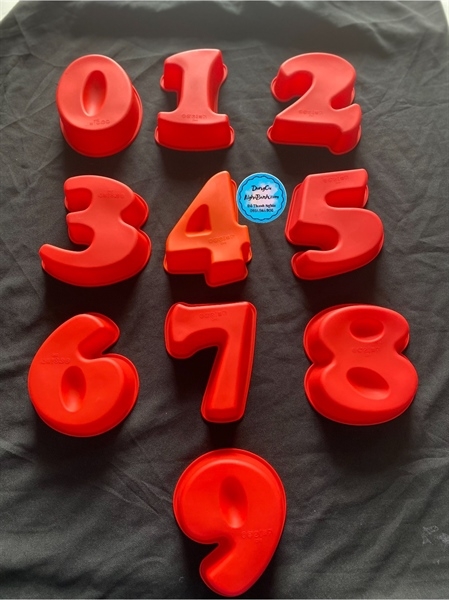Khuôn Silicon - Số 0-9 - 17CM 0-8 Số 6=9 (Set 9)