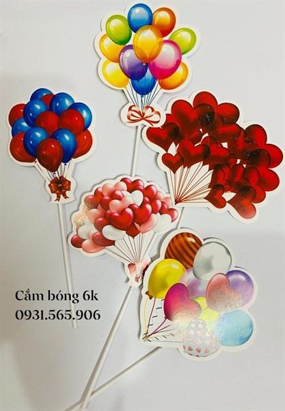 Set Cắm Bong Bóng Phụ Kiện Trang Trí Bánh