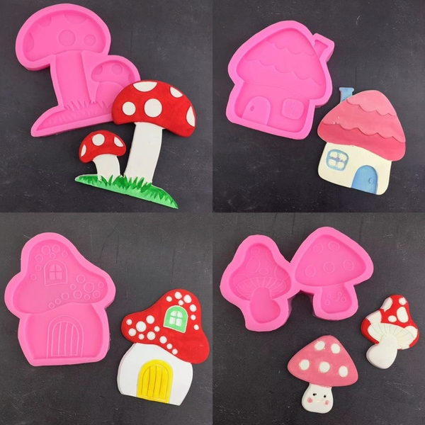 Khuôn Silicon - Rau Củ - Nấm - Lớn Nhỏ 9.2cm Cỏ 2c