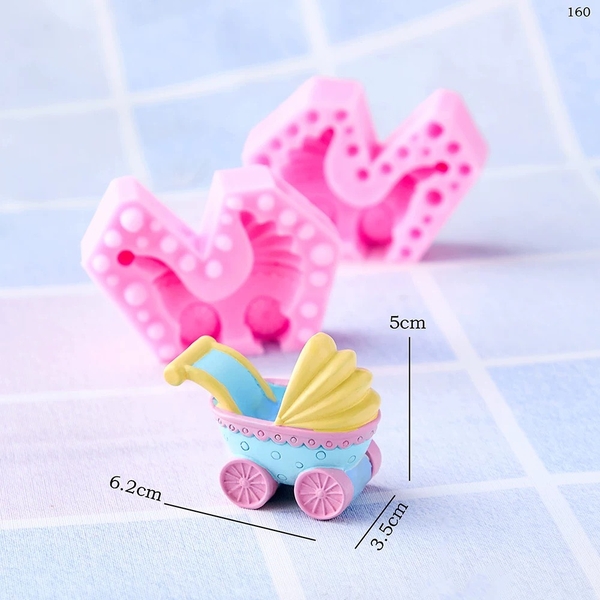 Khuôn Silicon - Em Bé - Xe Nôi 6.2cm- 2 Mảnh