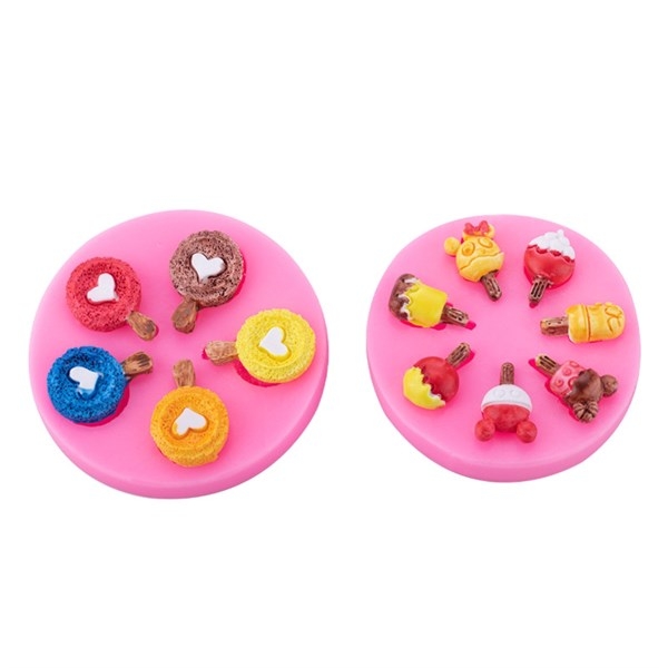 Khuôn Silicon - Cây Kem #2 Tim Tròn 4c