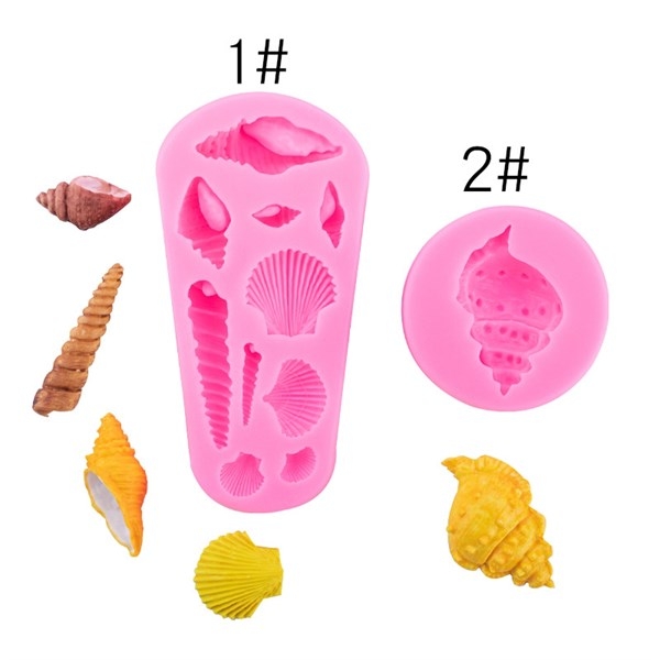 Khuôn Silicon - Biển - Ốc 1c Tròn 6x1.5cm