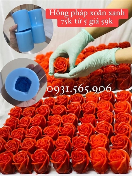 Khuôn Silicon - Hoa Hồng Nụ - 5.5cm - Xoắn Trung HOT SL59