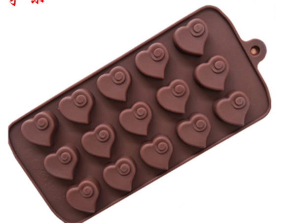 Khuôn Silicon - Trái Tim Kiểu - 15c Chấm Xoáy