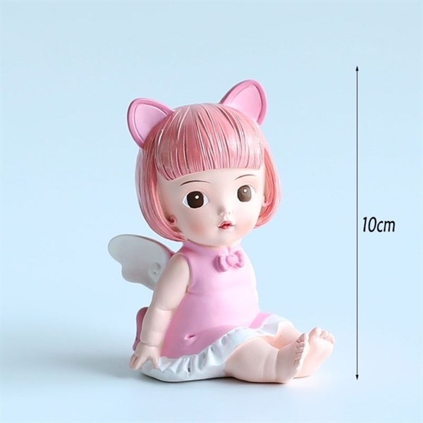 Tượng Thiên Thần - Tiên - Búp Bê Nhựa - PKD - Set 2 - Cặp Bé Ngồi
