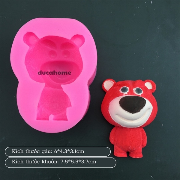Khuôn Silicon - Động Vật - Gấu Dâu Hồng
