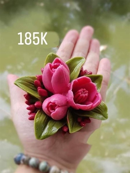 Khuôn Silicon - Hoa Tulip - SL180 - Chùm 3 Kèm Lá