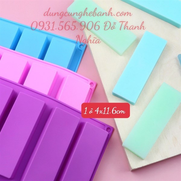 Khuôn Silicon - Ô Chữ Nhật - 8c 16x4cm