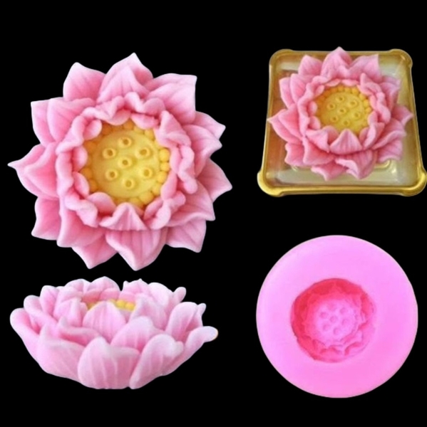 Khuôn Silicon - Hoa Sen - Nhụy Cánh Nhọn 5.5cm