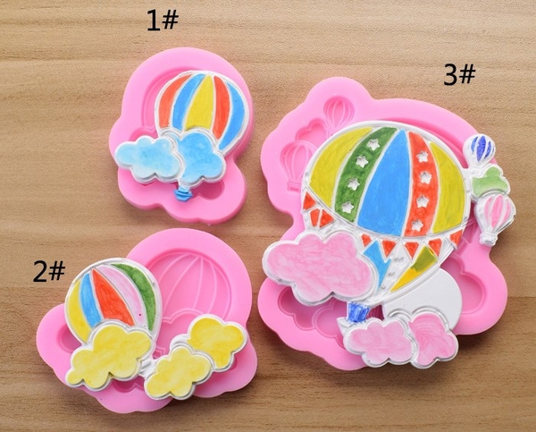 Khuôn Silicon - Bầu Trời - Khinh Khí Cầu - Set 3 Kèm Mây