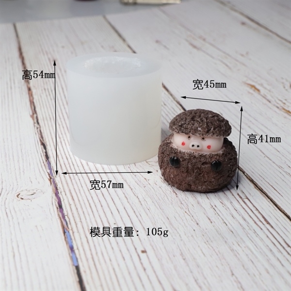 Khuôn Silicon - Động Vật - Heo Nến Lùn Xù 4.3x4cm