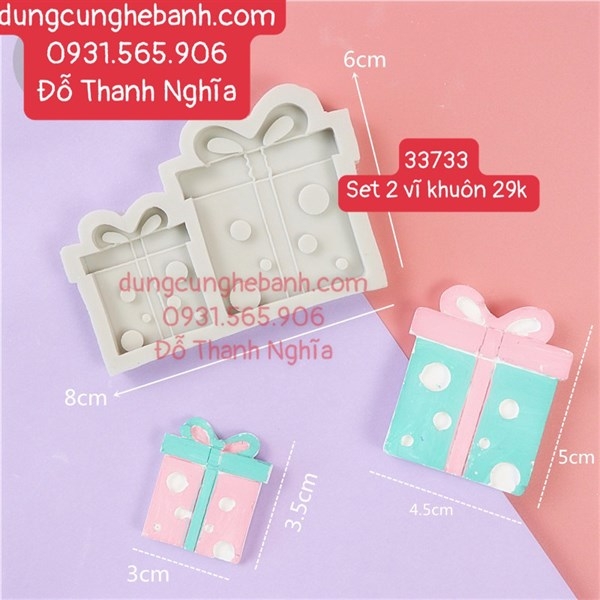Khuôn Silicon - Hộp Quà - Vĩ Set 2 Hộp Quà