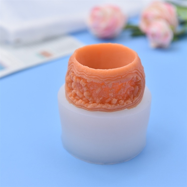 Khuôn Silicon - Chậu Cây - Vỏ Họa Tiết 6cm Cao 3.5cm