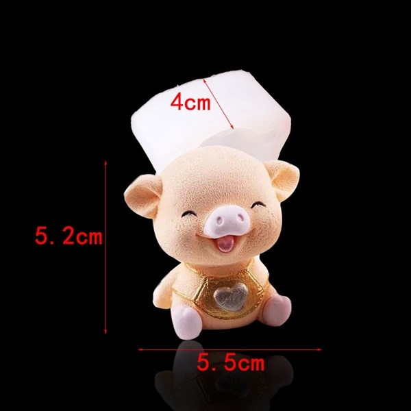Khuôn Silicon - Động Vật - Heo Ngôi Có Yếm Set 2