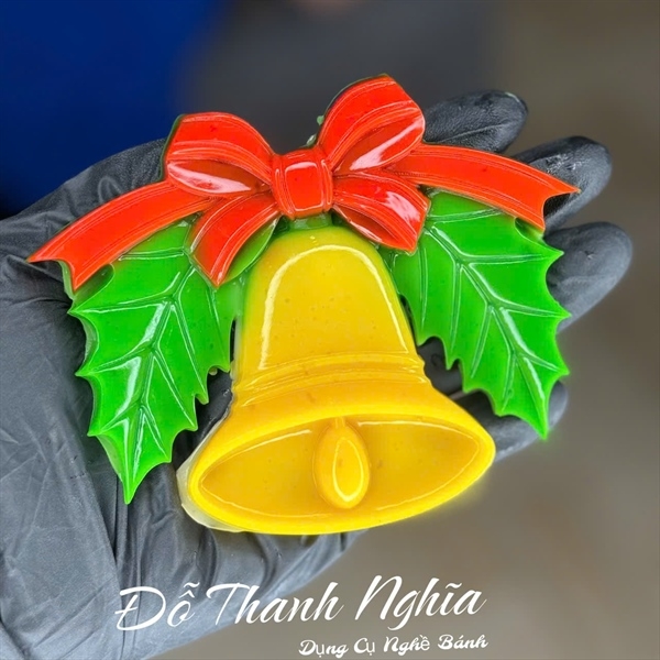 Khuôn Silicon - Chuông Noel Nơ 2 Lá