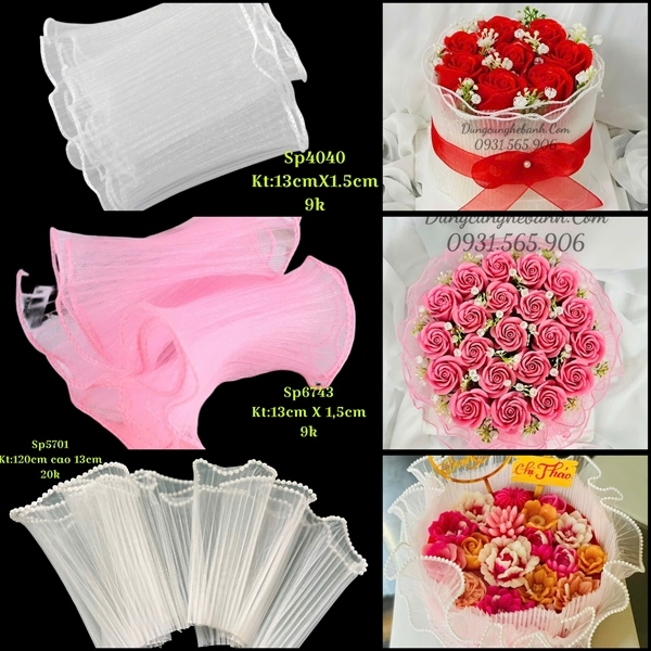 Cuộn Voan - Lưới - 13cm Dài 1.5m - HỒNG