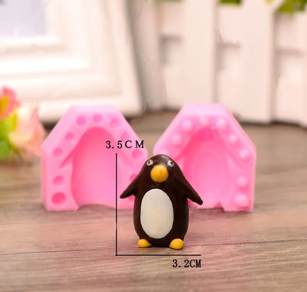 Khuôn Silicon - Động Vật - Chim Cánh Cụt 2 Mảnh 3.5cm