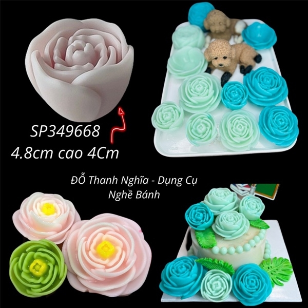 Khuôn Silicon - Hoa Mẫu Đơn - Mẫu Đơn Cánh Vòng 4.8cm