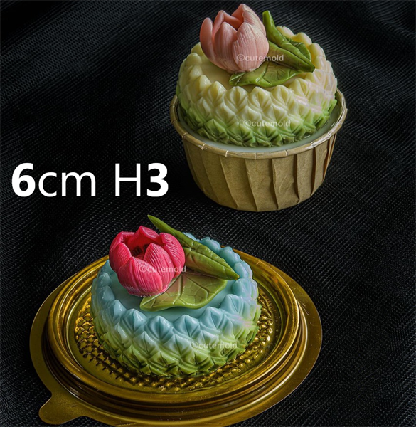 Khuôn Silicon - Đế Sen Thái Tầng - 6cm Cao 3cm