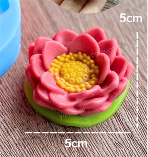 Khuôn Silicon - Hoa Sen Thái Nở - Sen Kèm Lá 5cm