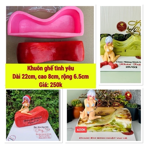 Khuôn Silicon - Ghế Tình Yêu - Size Lớn 22x8x6.5cm